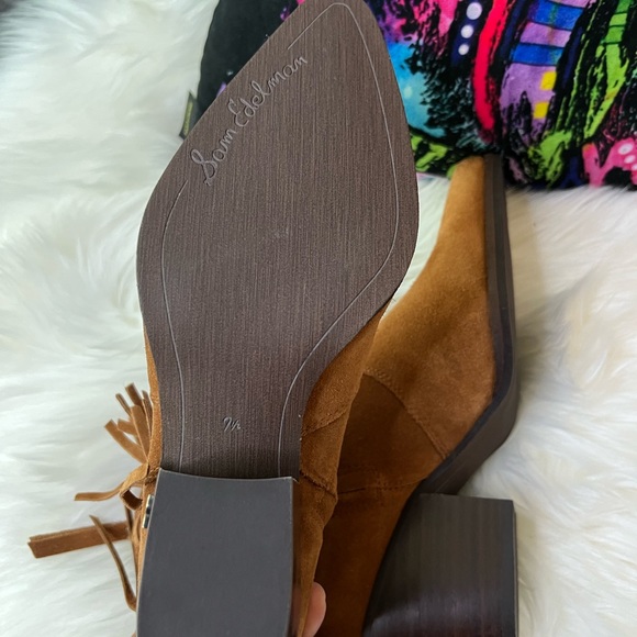 Sam Edelman Willice Fringe Suede Booties - Picture 5 of 11